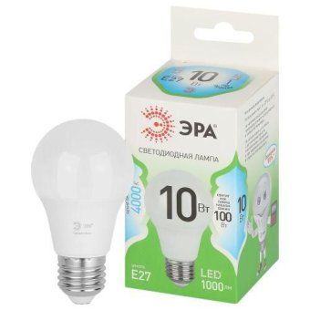лампа светодиодная green line a60-10w-840-e27 gl 10вт груша 4000к яркий свет бел. e27 эра б0067135 от магазина Штепсель и батарейка.