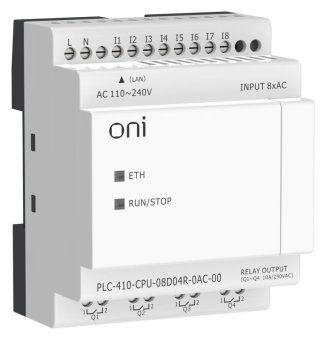 модуль цпу плк 410 8 di 4 ro 220в ac с ethernet портом без экрана oni plc-410-cpu-08d04r-0ac-00 от магазина Штепсель и батарейка.