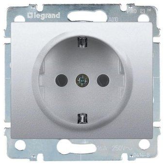 розетка 1-м сп galea life 16а ip20 2p+e с заземл. защ. шторки немецк. стандарт с лицев. панелью механизм алюм. leg 771363 от магазина Штепсель и батарейка.