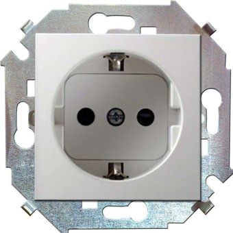 розетка 1-м сп simon 15 16а ip20 250в с заземл. винтов. клеммы механизм бел. simon 1591432-030 от магазина Штепсель и батарейка.