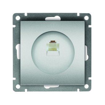 розетка компьютерная 1-м сп афина rj45 кат.5e механизм серебр. universal a0051-s от магазина Штепсель и батарейка.