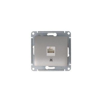 розетка компьютерная 1-м glossa rj45 кат.5e механизм платина se gsl001281k от магазина Штепсель и батарейка. - фото_6