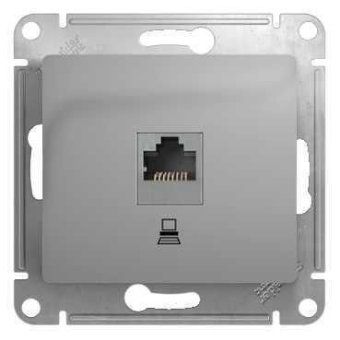 розетка компьютерная 1-м сп glossa rj45 кат.5e механизм алюм. se gsl000381k от магазина Штепсель и батарейка.