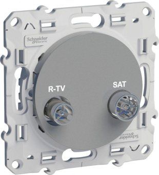 розетка телевизионная оконечная tv/r/sat сп odace механизм алюм. sche s53r455 от магазина Штепсель и батарейка. - фото_3
