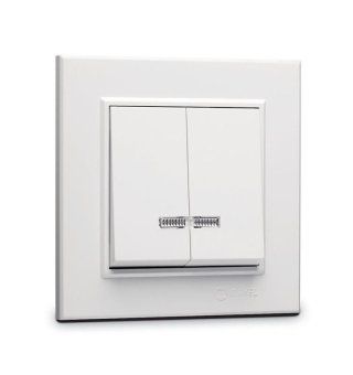 выключатель 2-кл. сп karea 10а ip20 с подсветкой бел. makel 56001023 от магазина Штепсель и батарейка.