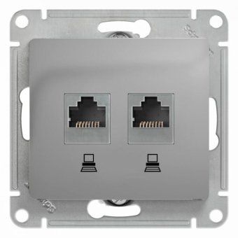 розетка компьютерная 2-м glossa rj45 кат.5e механизм алюм. se gsl000385kk от магазина Штепсель и батарейка.