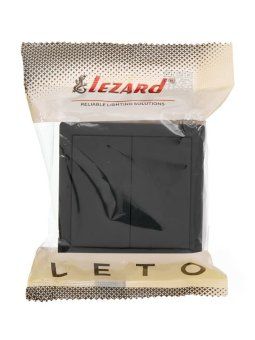 выключатель 2-кл. оп leto черн. бархат lezard 752-4200-101 от магазина Штепсель и батарейка. - фото_2