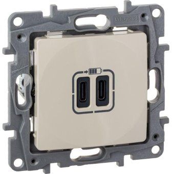 устройство зарядное etika с двумя usb-разъемами тип c-тип c 240в/5в 3000ма сл. кость leg 672335 от магазина Штепсель и батарейка.