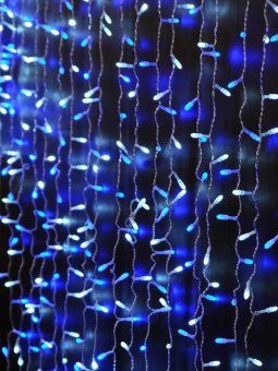 гирлянда "занавес" 500 led 250х150см уличная соед. до 6 мод. син./бел. shlights 4690601041302 от магазина Штепсель и батарейка. - фото_2