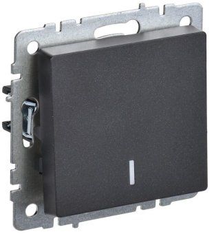 выключатель 1-кл. сп brite вс10-1-1-брч 10а с индик. механизм черн. iek br-v10-1-10-k02 от магазина Штепсель и батарейка.