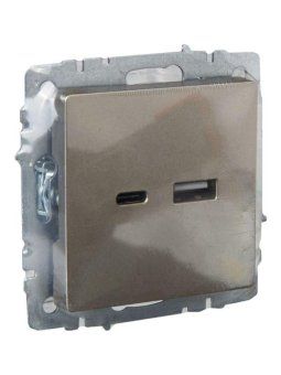 розетка brite usb a+c 18вт рю11-1-брш механизм шампань iek br-u22-018-k37 от магазина Штепсель и батарейка. - фото_6