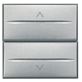 выключатель для жалюзи кнопочный 2-кл. 2мод. axolute axial 10а 250в 1р(no)+ 1р(no) алюм. leg btc hc4037/2 от магазина Штепсель и батарейка.