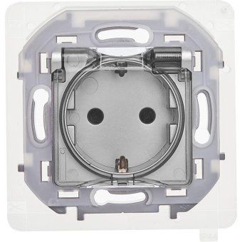 розетка 1-м сп inspiria 16а ip44 250в 2p+e защ. шторки с крышкой немецк. стандарт механизм алюм. leg 673742 от магазина Штепсель и батарейка. - фото_2