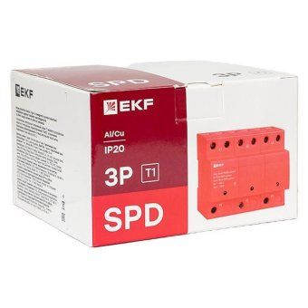 устройство защиты от импульсных перенапряжений класс 1 iimp 25ка (10/350мкс) 3p ekf spd-t1-3p от магазина Штепсель и батарейка. - фото_2