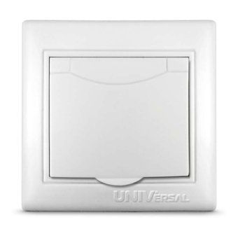 розетка 1-м сп севиль 16а ip20 с заземл. с крышкой бел. universal с0029 от магазина Штепсель и батарейка.