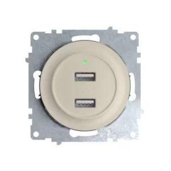 розетка usb 2-м сп florence 16а ip20 с подсветкой механизм беж. (1e10351301) onekeyelectro 2260090 от магазина Штепсель и батарейка.
