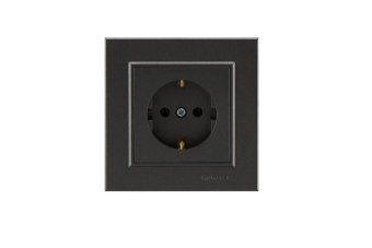 розетка 1-м сп karea 16а ip20 с/з дым. металлик makel 56050028 от магазина Штепсель и батарейка.