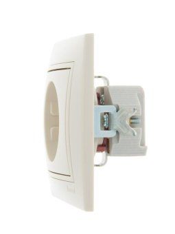 розетка 1-м сп mira 16а ip20 с заземл. защ. шторки со вставкой керамика крем. lezard 701-0303-124 от магазина Штепсель и батарейка. - фото_2