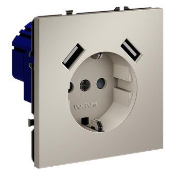 розетка 1-м сп s70 16а с usb a+a с заземл. защ. шторки механизм кашемир voltum vls040403 от магазина Штепсель и батарейка. - фото_3