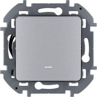 переключатель 1-кл. inspiria 10а ip20 250в 10ax с подсветкой / индикацией механизм алюм. leg 673662 от магазина Штепсель и батарейка.