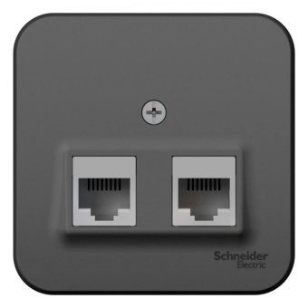 розетка компьютерная 2-м оп blanca rj45 кат.5e с изолир. пластиной антрацит se blnia045456 от магазина Штепсель и батарейка. - фото_3
