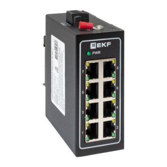 коммутатор неуправляемый промышленный u-8t 8 портов 10/100base-t(x) rj45 монтаж на din-рейку tsx ekf tsx-u-8t от магазина Штепсель и батарейка.