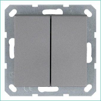 переключатель проходной 2-кл. 10а ip20 механизм алюм. jasmart g3022s от магазина Штепсель и батарейка.