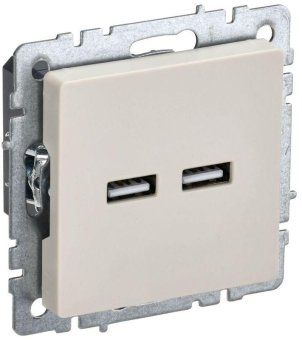розетка brite usb a+a 3.1а рю10-1-бркр механизм беж. iek br-u21-d31-k10 от магазина Штепсель и батарейка.