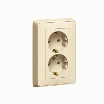 розетка 2-м сп cariva 16а ip20 2х2p+e немецк. стандарт сл. кость (diy-упак.) leg 695918 от магазина Штепсель и батарейка.