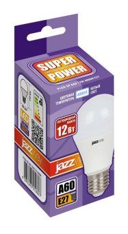 лампа светодиодная pled-sp 12вт a60 4000к нейтр. бел. e27 230в/50гц jazzway 5019607 от магазина Штепсель и батарейка. - фото_2