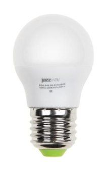 лампа светодиодная pled-eco 5вт g45 шар матовая 3000к тепл. бел. e27 400лм 230в 50гц jazzway 1036957a от магазина Штепсель и батарейка.