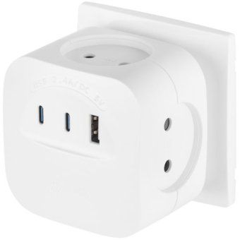 разветвитель 4-м sp-4-3usbac-w + 3 usb a+c со шторками 10а бел. эра б0069083 от магазина Штепсель и батарейка. - фото_6