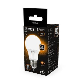 лампа светодиодная black 7вт a60 грушевидная 3000к тепл. бел. e27 680лм gauss 102502107 от магазина Штепсель и батарейка. - фото_6