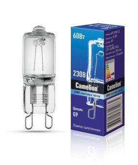 лампа галогенная 60вт капсула g9 3000к 240в прозр. camelion 5555 от магазина Штепсель и батарейка.