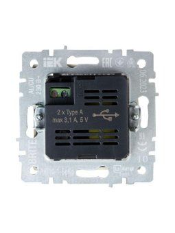 розетка brite usb a+a 3.1а рю10-1-бркр механизм беж. iek br-u21-d31-k10 от магазина Штепсель и батарейка. - фото_4