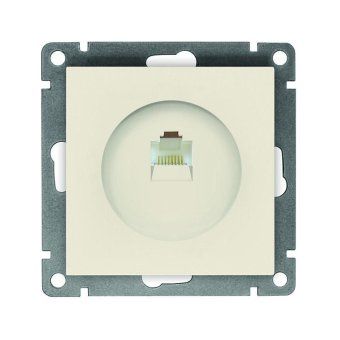розетка компьютерная 1-м сп афина rj45 кат.5e механизм сл. кость (ivory) universal a0051-i от магазина Штепсель и батарейка.