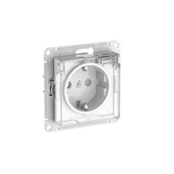 розетка atlasdesign aqua 16а ip44 с заземл. защ. шторки с прозр. крышкой быстрозажим. клем. механизм бел. se atn440146s от магазина Штепсель и батарейка.