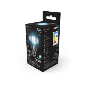 лампа светодиодная филаментная black filament 10вт a60 грушевидная 4100к нейтр. бел. e27 970лм gauss 102802210 от магазина Штепсель и батарейка. - фото_4