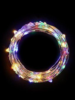 гирлянда светодиодная "разноцветные нити" 10м 100led в виде капель 220в космос kocnl-el150 от магазина Штепсель и батарейка. - фото_5