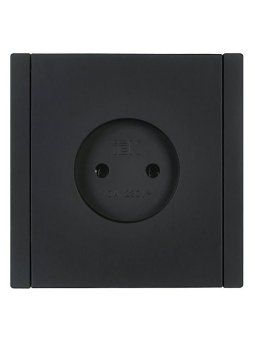 розетка 1-м сп forte&piano fp118 10а без заземл. без защ. шторок винт. крепл. черн. iek fp-r10-10-k02 от магазина Штепсель и батарейка. - фото_2