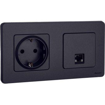 розетка компьютерная inspiria rj45 кат.5e utp антрацит leg 673828 от магазина Штепсель и батарейка. - фото_6