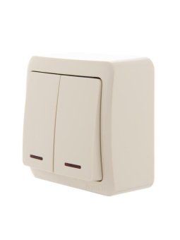 выключатель 2-кл. 1п оп viola 10а ip20 с подсветкой крем. lezard 751-0300-112 от магазина Штепсель и батарейка. - фото_4