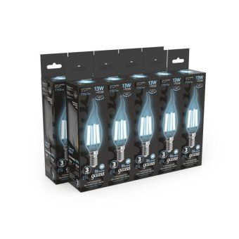 лампа светодиодная филаментная black filament 13вт свеча на ветру 4100к нейтр. бел. e14 1150лм gauss 104801213 от магазина Штепсель и батарейка. - фото_4