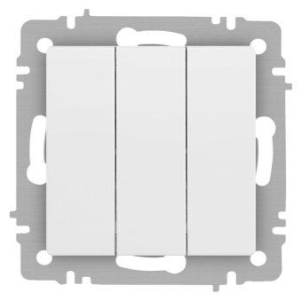 выключатель accent 6-106-01м тройной 10а-250в ip20 су al/cu бел. матов. intro б0063532 от магазина Штепсель и батарейка.