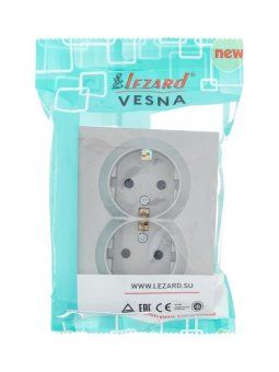 розетка 2-м сп vesna с заземл. со шторками пбт платина lezard 742-3500-178b от магазина Штепсель и батарейка. - фото_5
