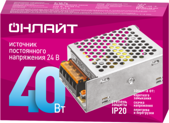 драйвер для светодиодной ленты 90 639 od-p40-ip20-24v онлайт 90639 от магазина Штепсель и батарейка. - фото_2