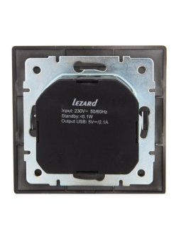розетка 1-м сп mira 16а с заземл. + usb разъем черн. бархат lezard 701-4242-181 от магазина Штепсель и батарейка. - фото_4