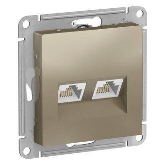 розетка компьютерная 2-м atlasdesign rj45 кат.5e механизм шампань se atn000585 от магазина Штепсель и батарейка.