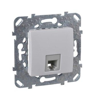 розетка телефонная 1-м сп unica rj11 4 контакт. механизм бел. sche mgu5.492.18zd от магазина Штепсель и батарейка.