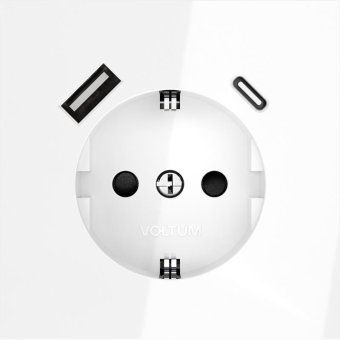розетка 1-м сп s70 16а с usb тип a+с механизм с заземл. защ. шторки бел. глянцевый voltum vls040501 от магазина Штепсель и батарейка. - фото_3